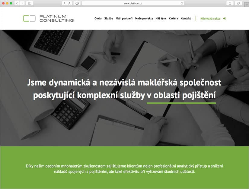Webové stránky pro PLATINUM Consulting Webové stránky pro PLATINUM Consulting